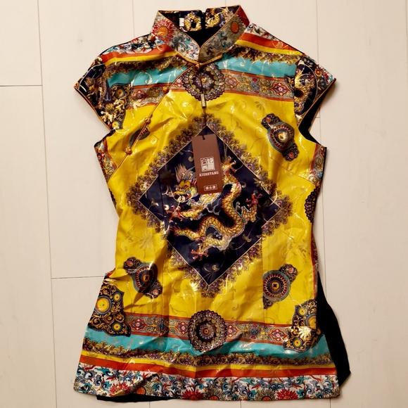 100% silk traditional Chinese top - Picture 2 of 5